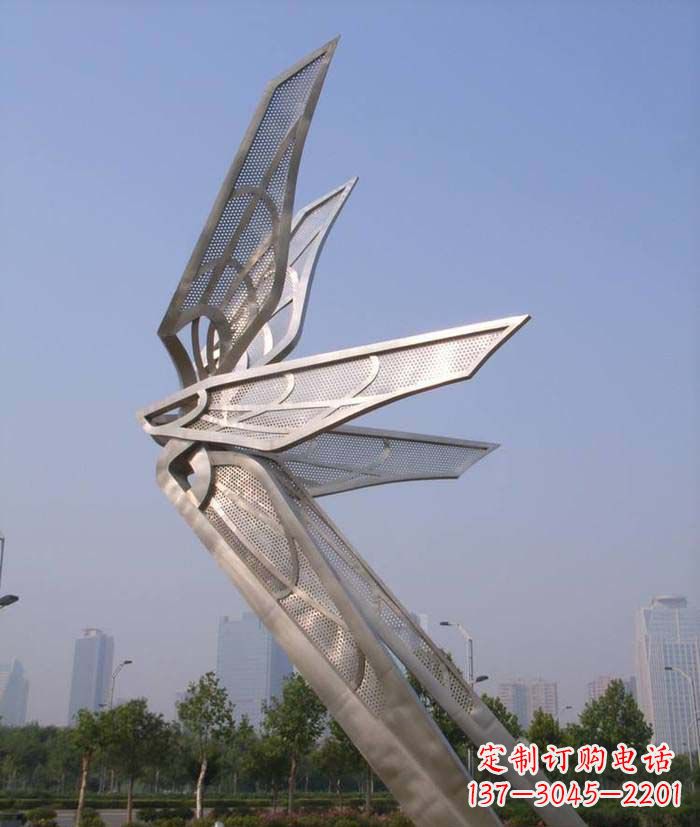 甘肃大型不锈钢蝴蝶翅膀雕塑