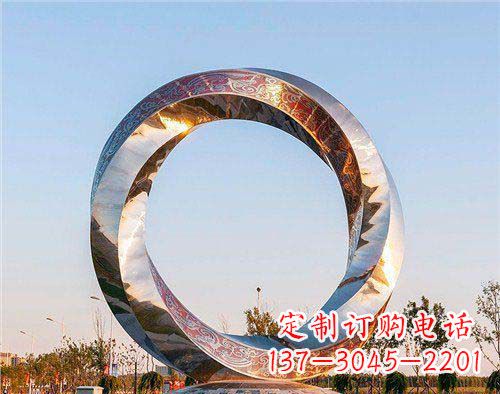 甘肃精美的不锈钢圆环景观雕塑