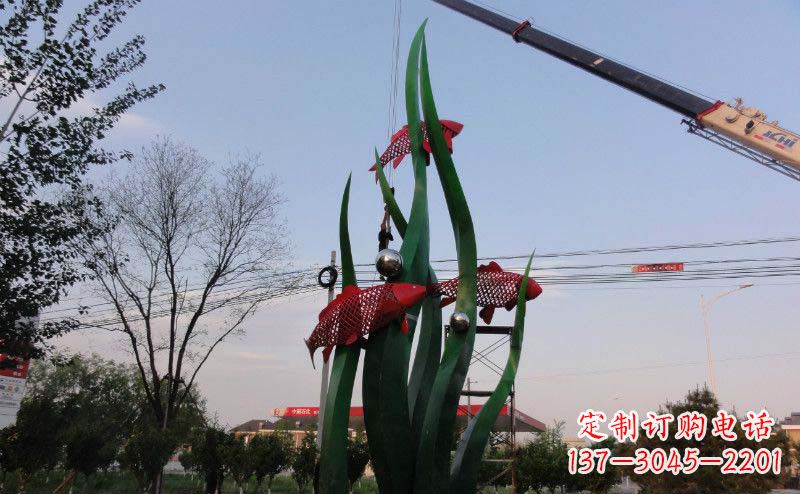 甘肃欧洲风格鲤鱼不锈钢雕塑