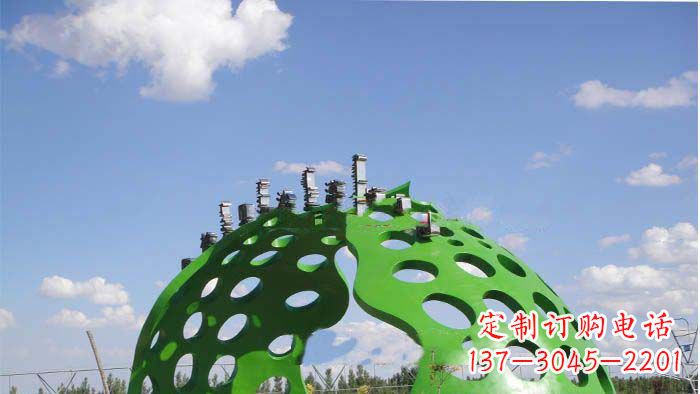 甘肃约克公园不锈钢镂空半圆拱门雕塑