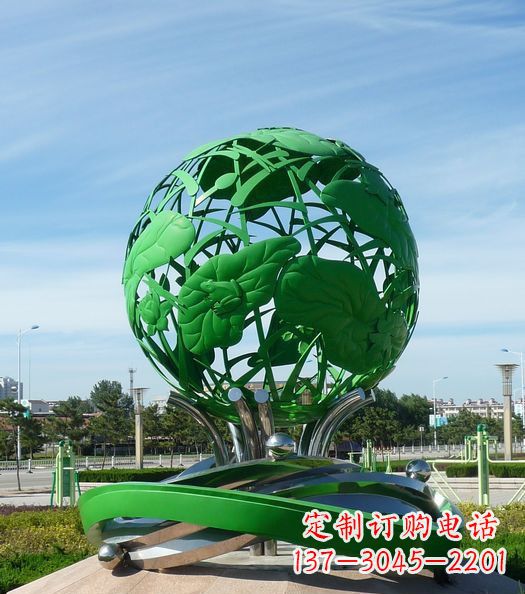 甘肃不锈钢镂空荷叶青蛙雕塑