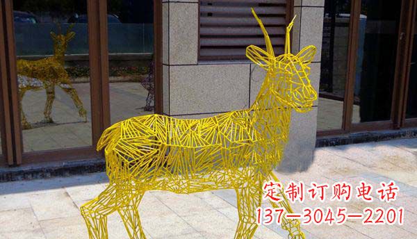 甘肃梦幻般的不锈钢小鹿大理石塑像