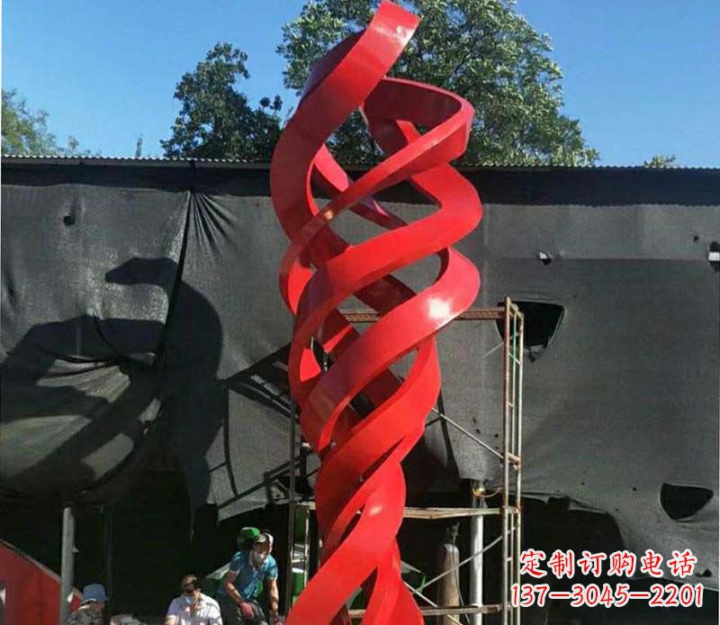 甘肃高端不锈钢螺旋飘带景观雕塑