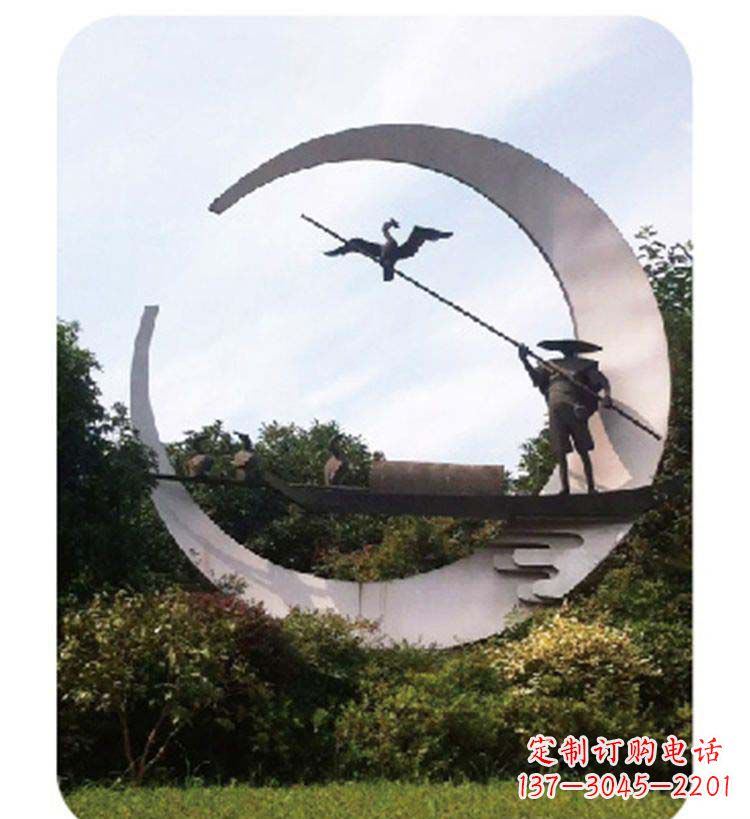 甘肃精致美观的不锈钢鸬鹚雕塑