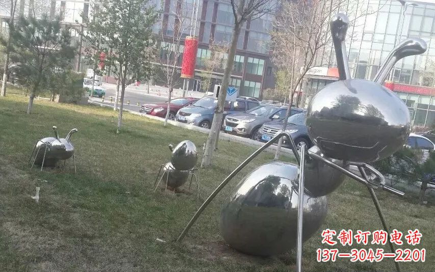甘肃中领雕塑—不锈钢蚂蚁雕塑