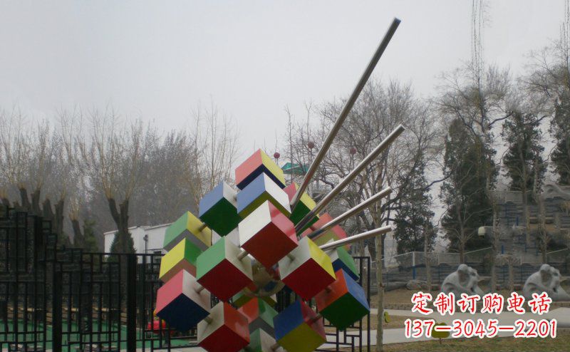 甘肃不锈钢魔方雕塑,玩转您的公园