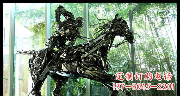 甘肃高品质不锈钢骑马雕塑