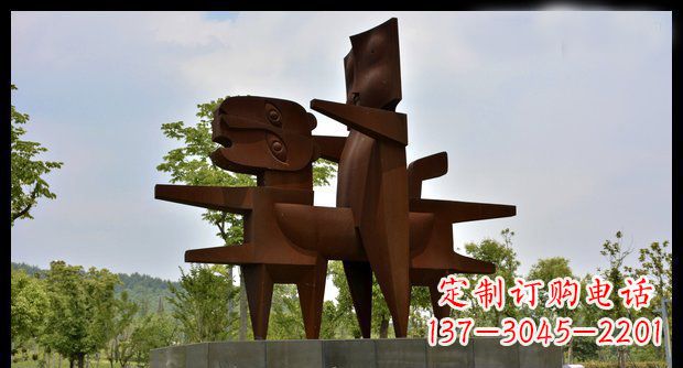 甘肃不锈钢人骑老虎雕塑