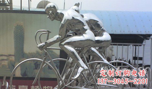 甘肃不锈钢骑行自行车雕塑