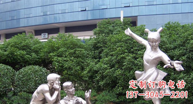 甘肃优质不锈钢学生人物雕塑