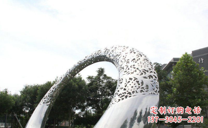 甘肃优雅定制不锈钢圆形拱门雕塑