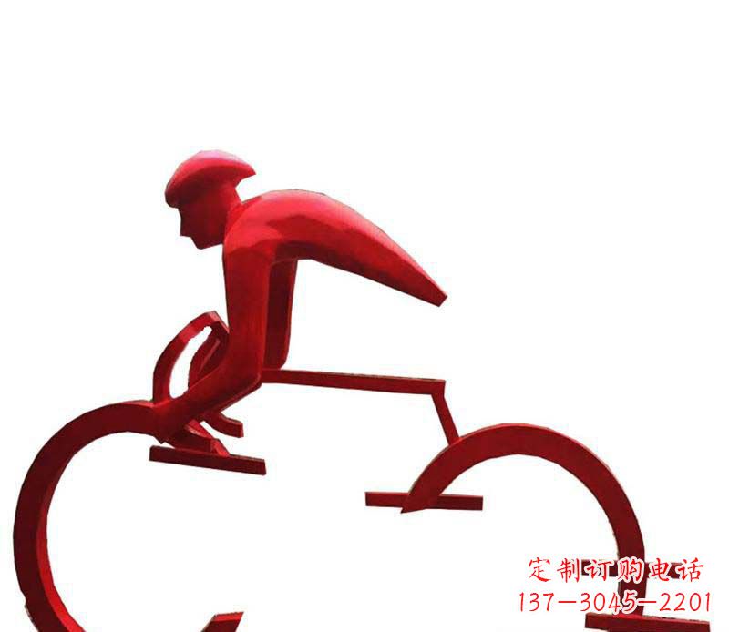 甘肃公园主题不锈钢自行车雕塑