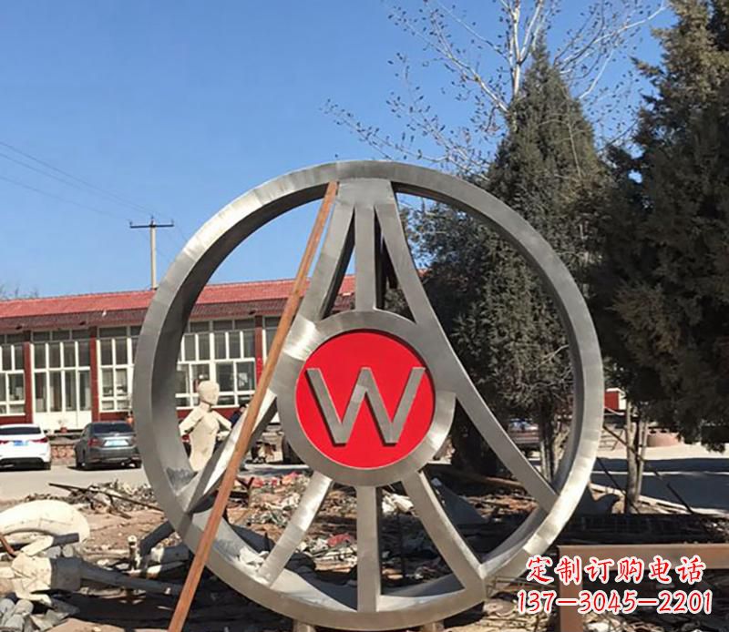 甘肃精美的不锈钢圆球字母景观雕塑