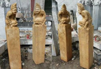 甘肃经典仿古拴马桩雕塑