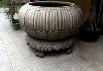 甘肃精美仿古石雕花盆雕塑