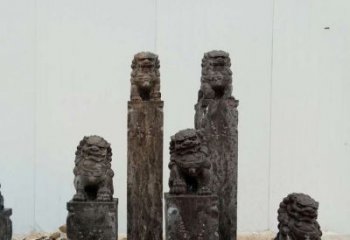 甘肃复古风格拴马桩雕塑
