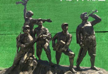甘肃革命军人抗战纪念铜雕塑—缅怀抗战英雄