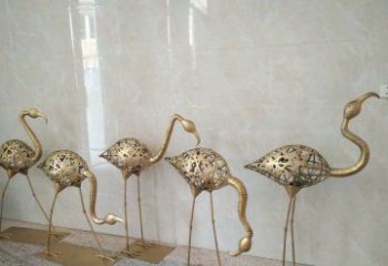 甘肃不锈钢抽象火烈鸟动物雕塑