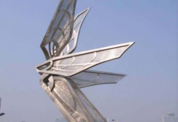 甘肃大型不锈钢蝴蝶翅膀雕塑