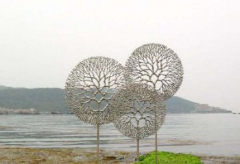 甘肃 迷人的不锈钢蒲公英雕塑