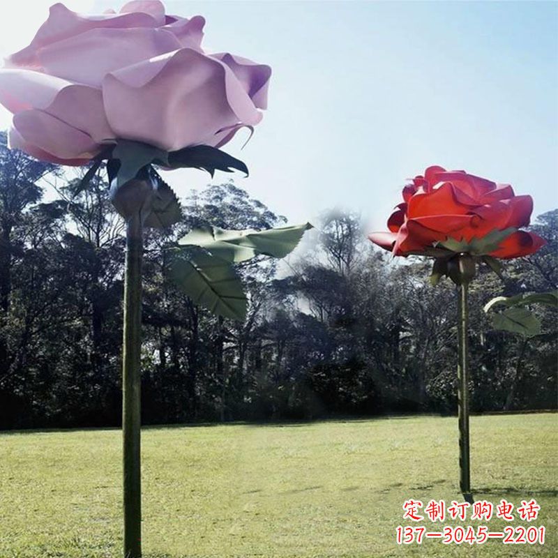 甘肃精美不锈钢雕刻玫瑰花雕塑