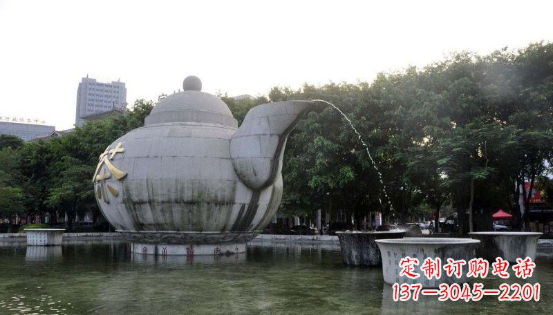 甘肃精致雕塑茶壶石雕