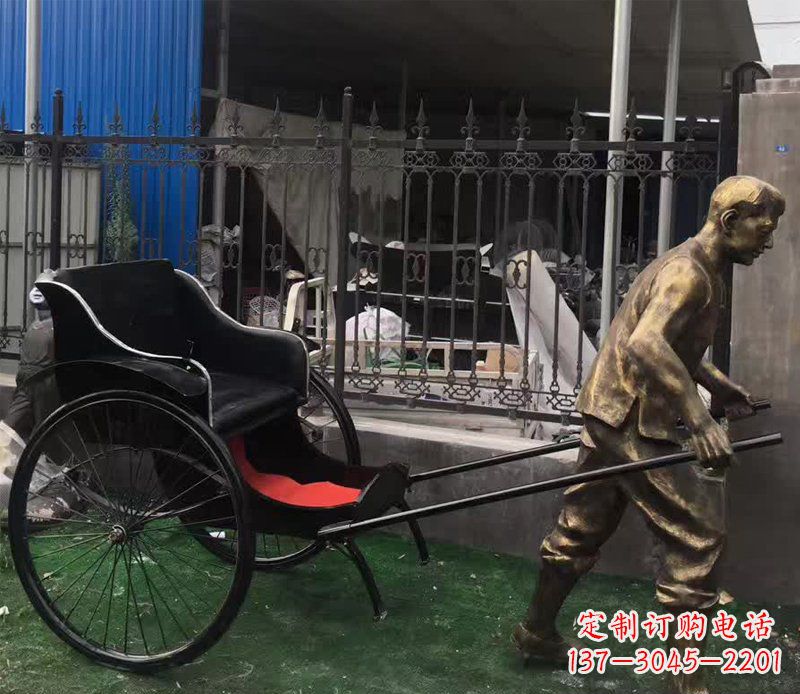 甘肃欣赏精美的手工雕刻车夫青铜雕塑
