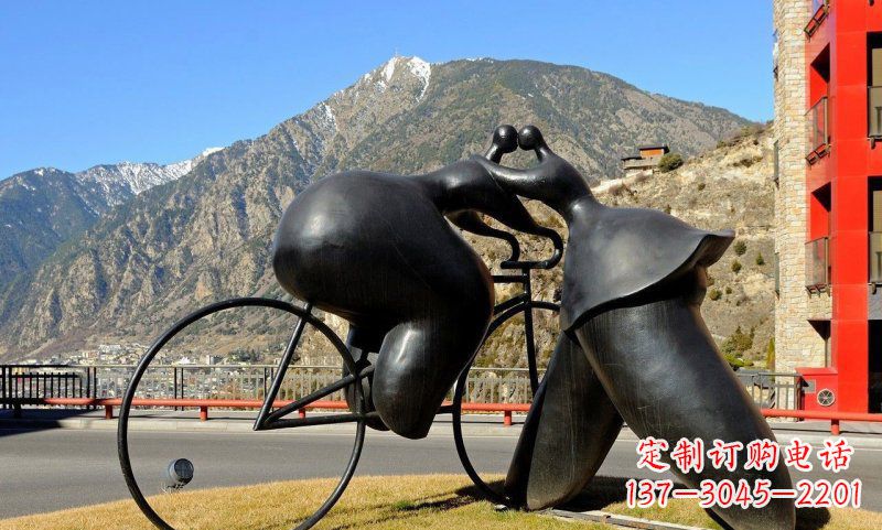 甘肃铸铁自行车雕塑