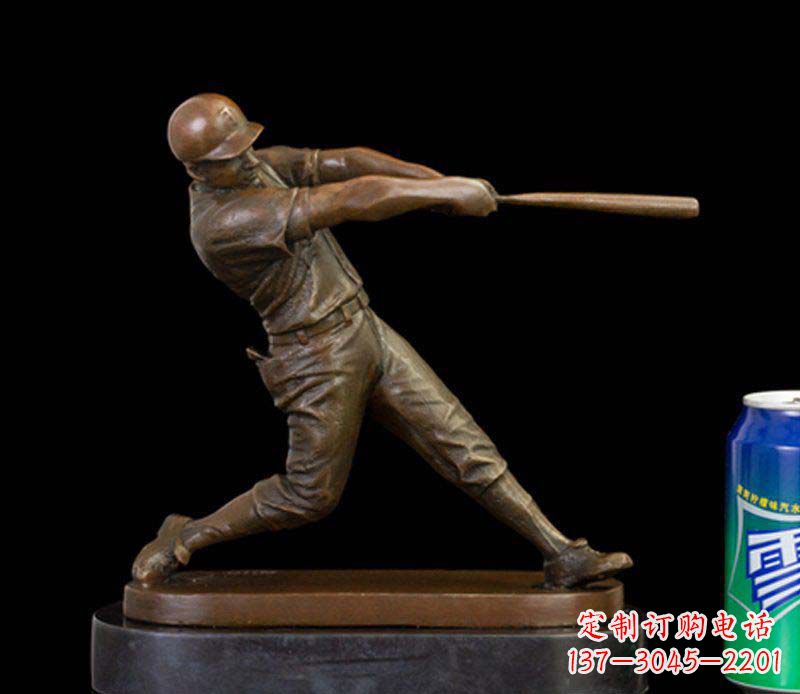 甘肃风采动人的人物铜雕棒球雕塑