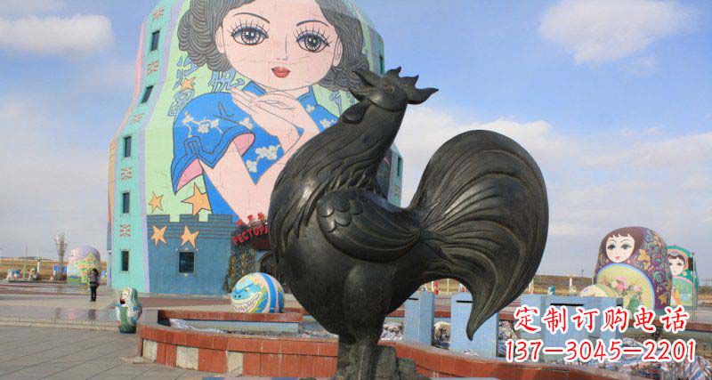 甘肃艺术精美的公鸡雕塑