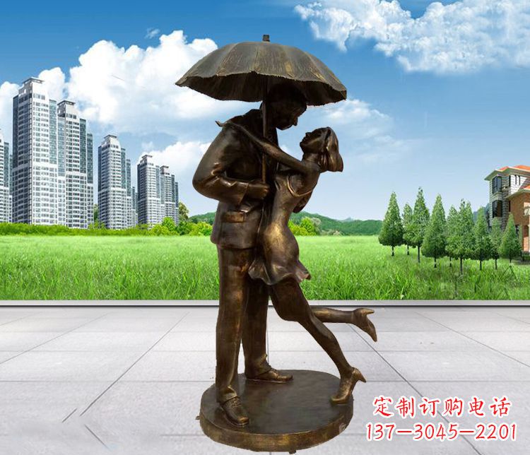 甘肃情侣铜雕,浪漫定制