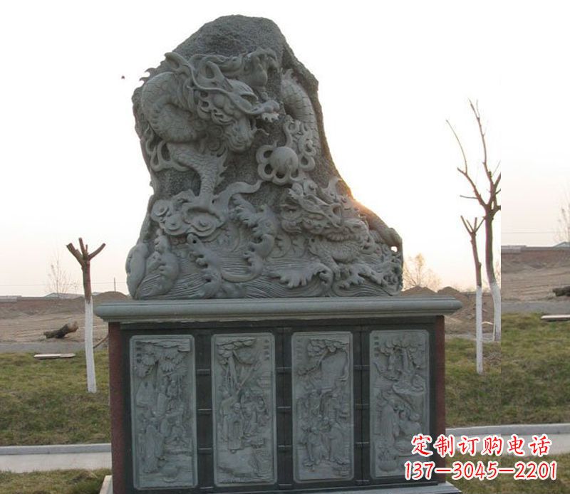 甘肃公园大理石龙雕塑