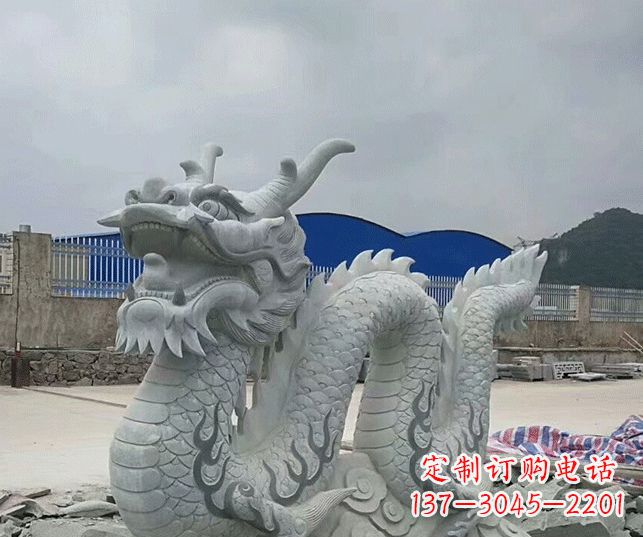 甘肃公园大理石生肖龙景观石雕 (2)