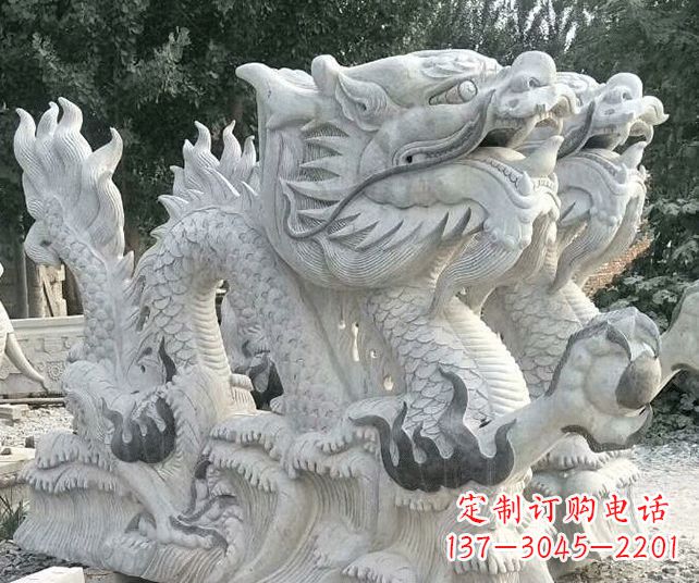 甘肃公园大理石生肖龙景观石雕