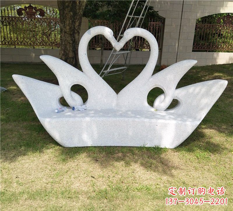甘肃公园大理石天鹅座椅