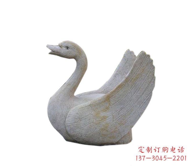 甘肃公园大理石天鹅喷泉景观石雕