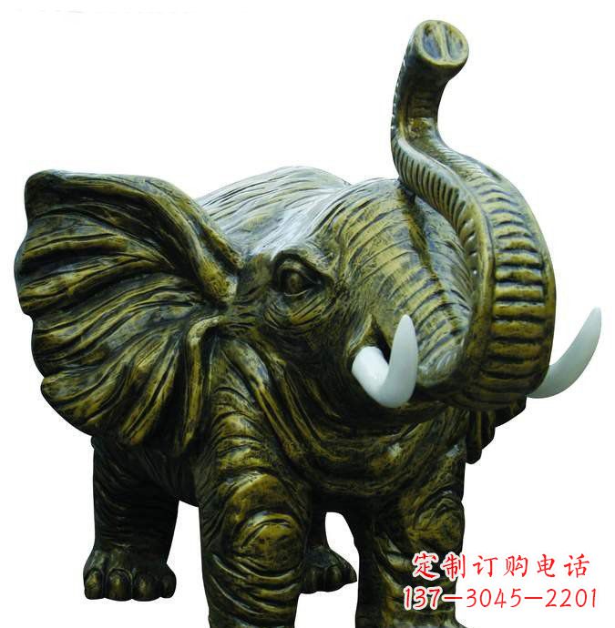甘肃公园大象动物铜雕