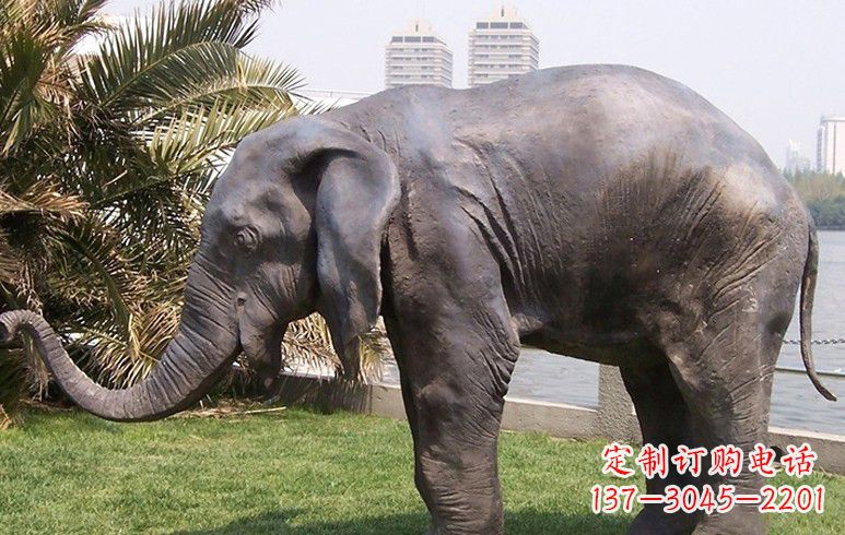 甘肃公园大象铜雕塑