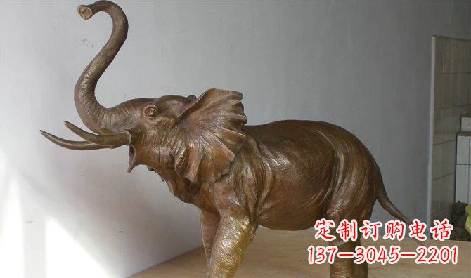 甘肃公园大象招财动物铜雕 (3)