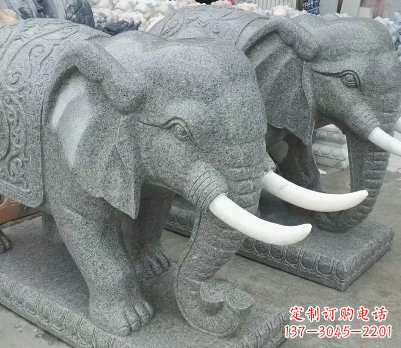 甘肃象征力量的大理石大象雕塑