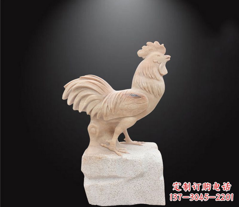 甘肃公园动物公鸡石雕