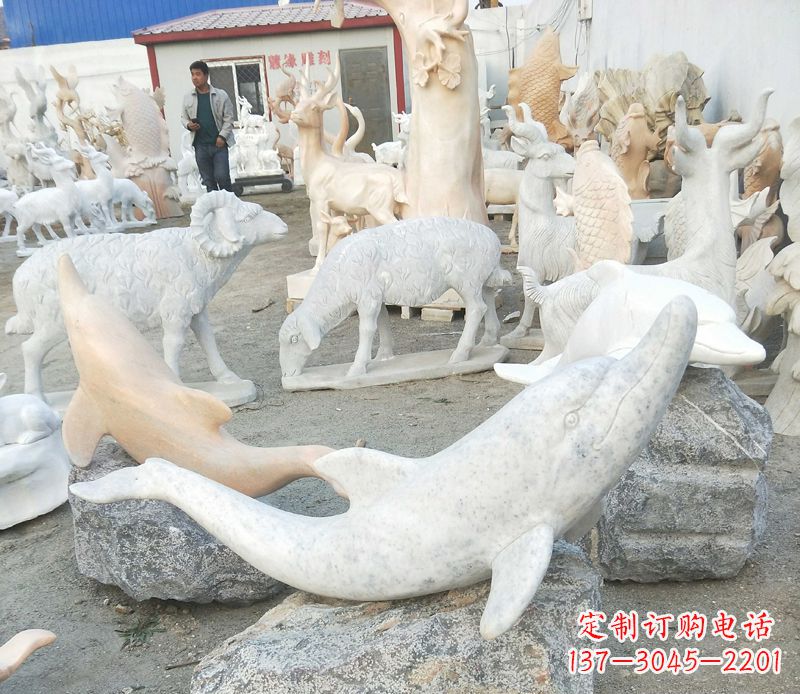 甘肃精美海豚雕塑,添点视觉亮点