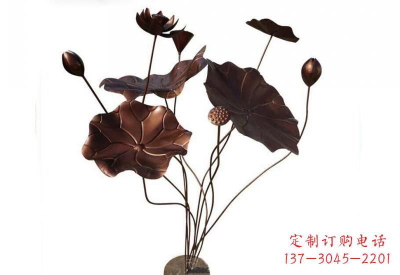 甘肃传承经典，锻铜荷花雕塑