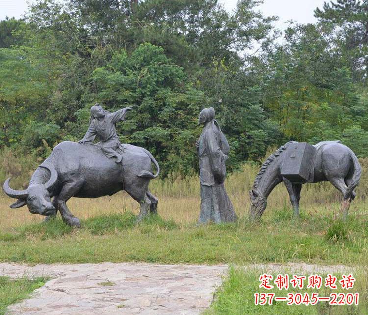 甘肃杜牧小品铜雕精致雕刻,传递出朴实之美