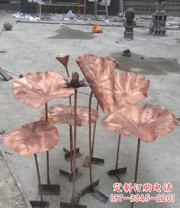 甘肃中领雕塑荷花锻铜雕塑