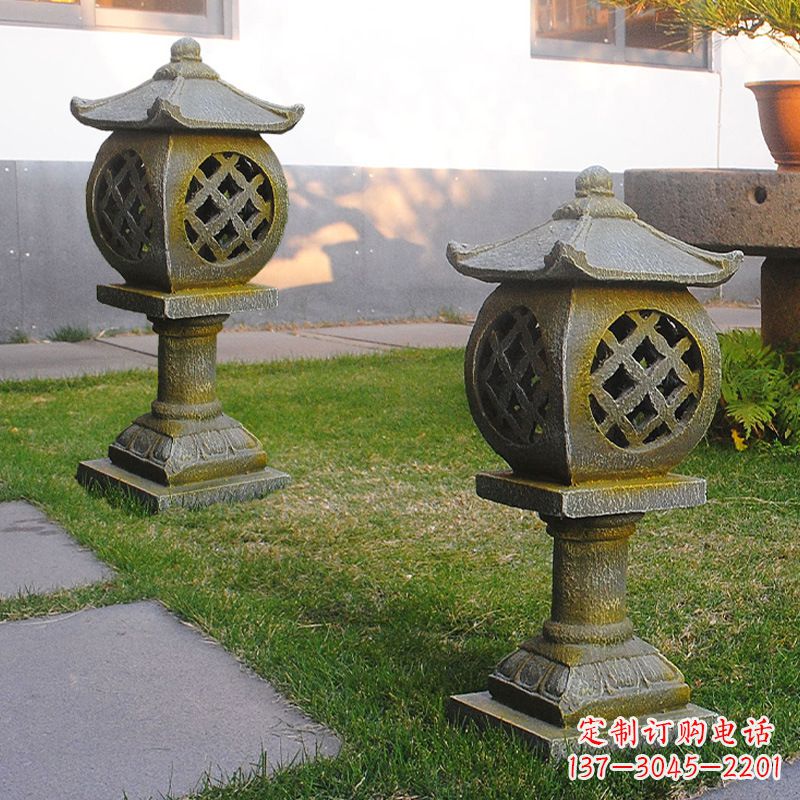 甘肃精美仿古石灯笼雕塑