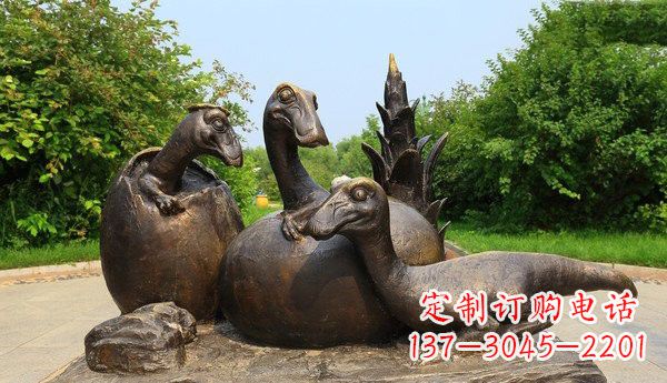 甘肃公园仿真恐龙铜雕