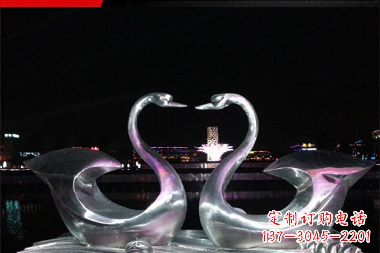 甘肃中领雕塑定制不锈钢仙鹤雕塑