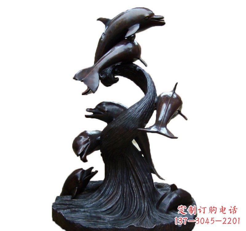 甘肃产品名称海豚铜雕园林雕塑