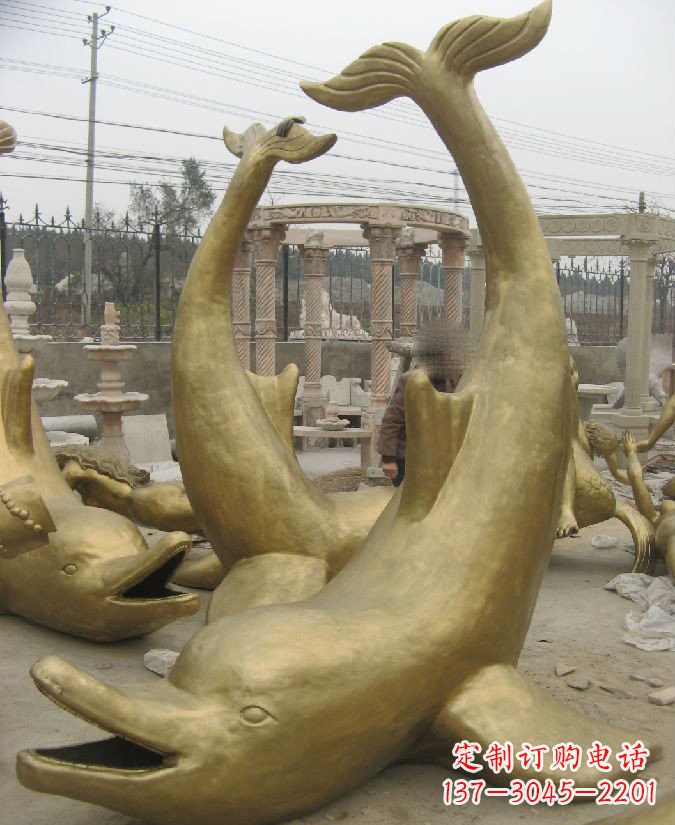 甘肃海豚铜雕 精美装饰